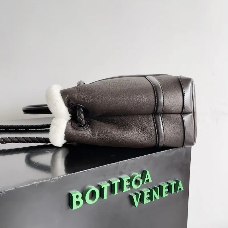 Alternative view of Bottega Veneta Brown Leather Fur Trim Tote Bag 92