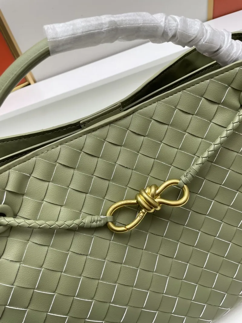 BV Olive Green Woven Tote Bag S05022 Large Small - Image 4