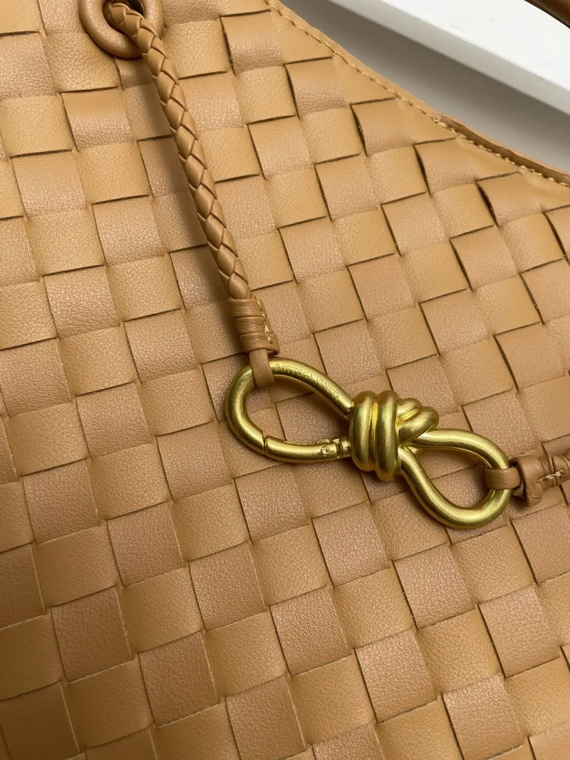 BV Woven Leather Tote Bag S05022 Tan Large Small - Image 4