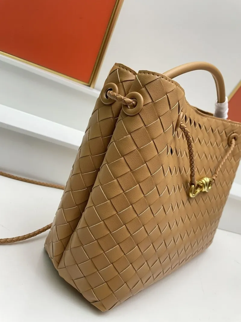 BV Woven Leather Tote Bag S05022 Tan Large Small - Image 5