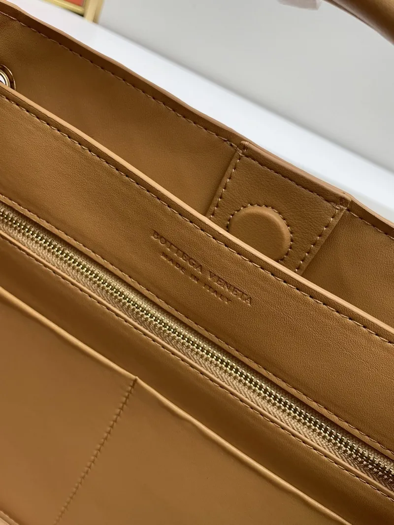 BV Woven Leather Tote Bag S05022 Tan Large Small - Image 8