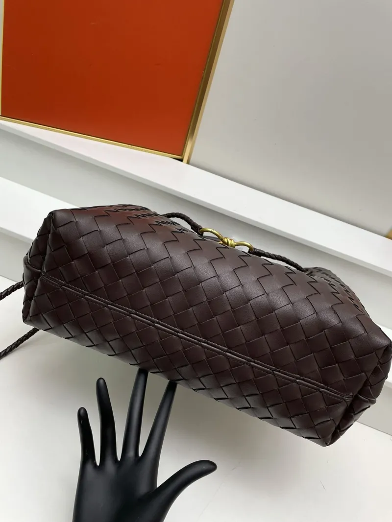 BV Woven Leather Tote Bag S05022 Dark Brown - Image 5