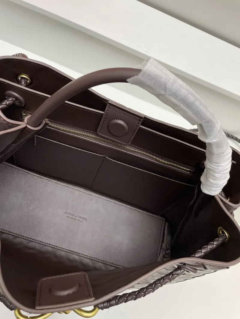BV Woven Leather Tote Bag S05022 Dark Brown - Image 6