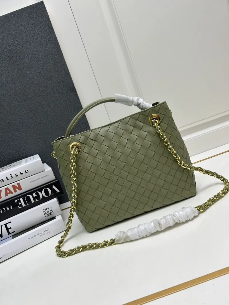BV Olive Green Woven Shoulder Handbag S05022-1 - Image 3