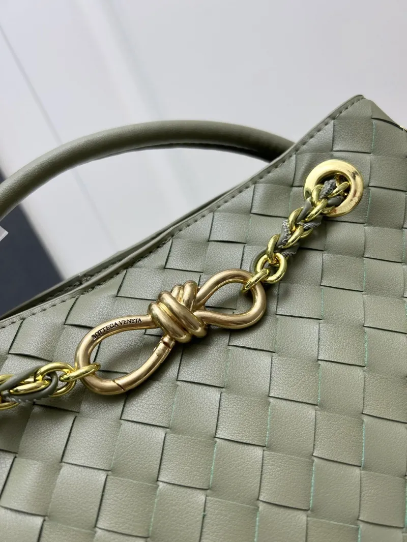 BV Olive Green Woven Shoulder Handbag S05022-1 - Image 4