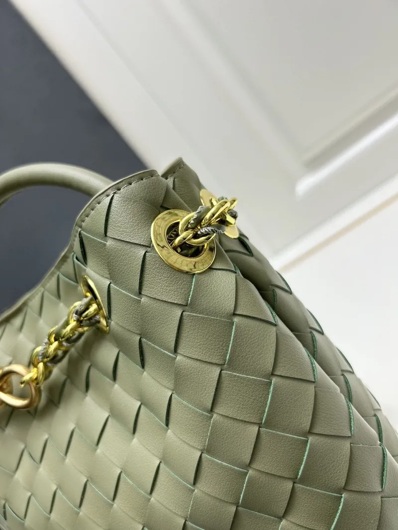 BV Olive Green Woven Shoulder Handbag S05022-1 - Image 5