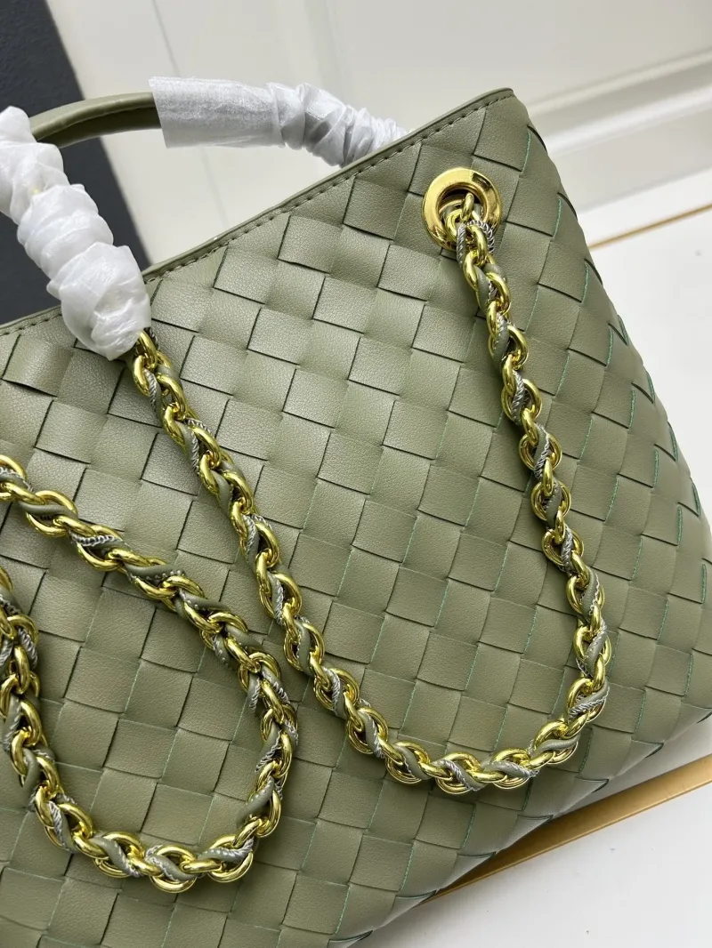BV Olive Green Woven Shoulder Handbag S05022-1 - Image 6
