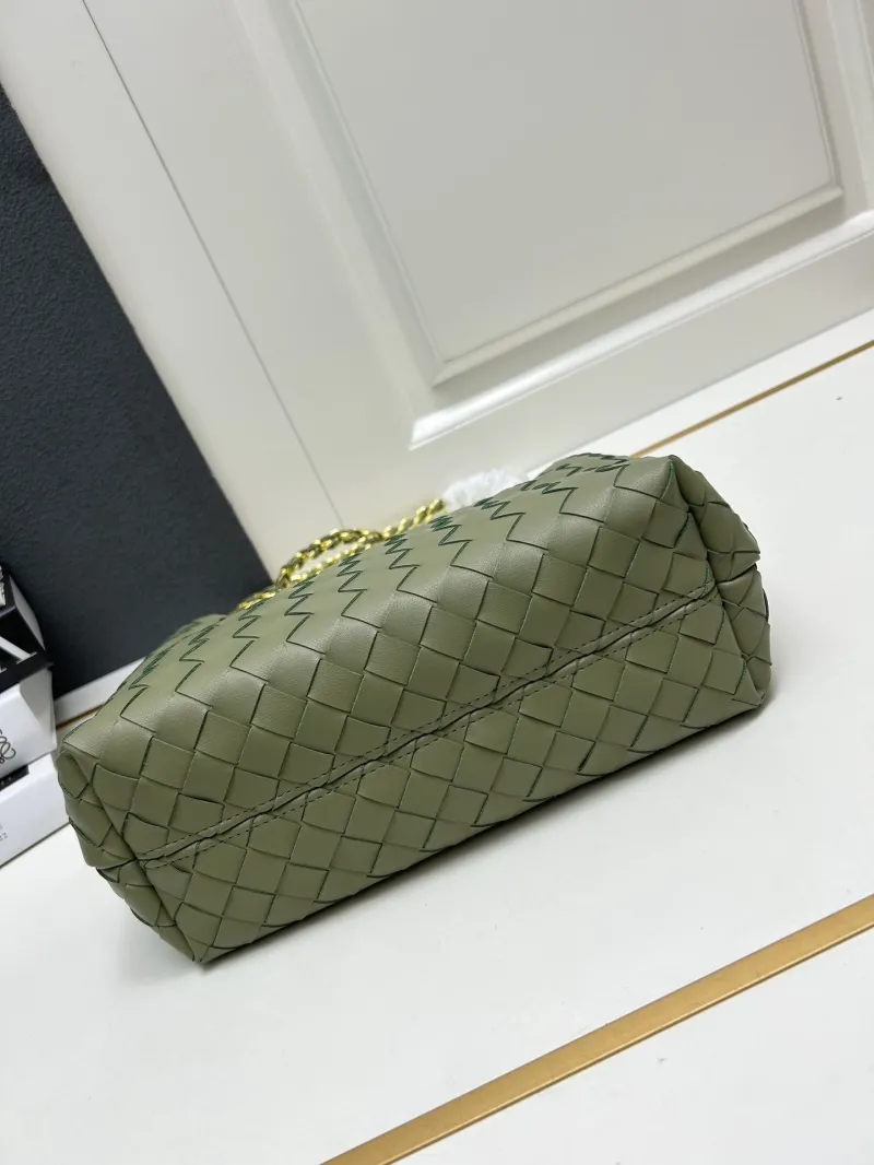 BV Olive Green Woven Shoulder Handbag S05022-1 - Image 7