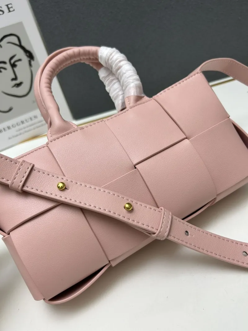 BV Pink Woven Crossbody Handbag S07001 - Image 5