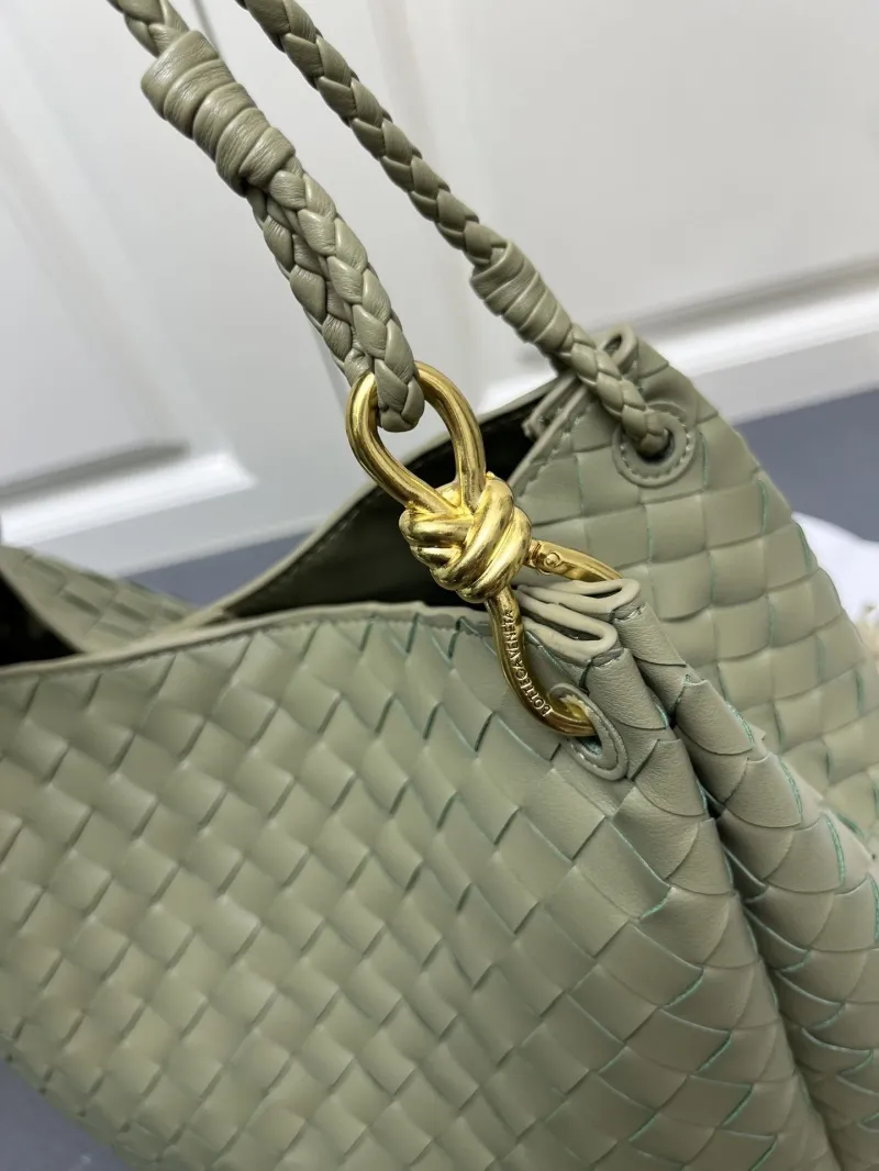 Bottega Veneta Large Olive Green Woven Shoulder Bag S0211 - Image 5