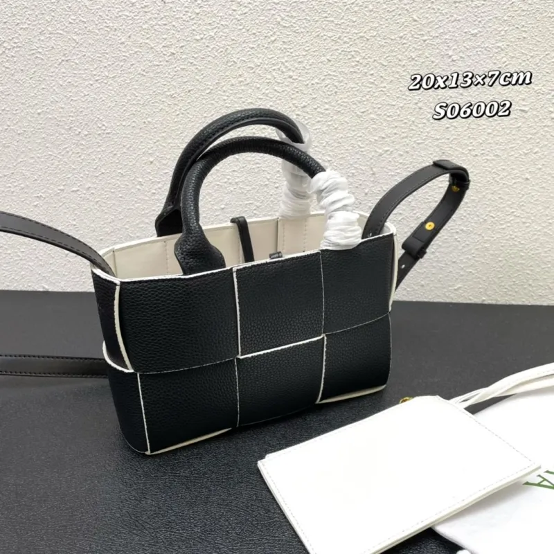 Bottega Veneta Black White Mini Crossbody Tote Bag S06002 - Image 3