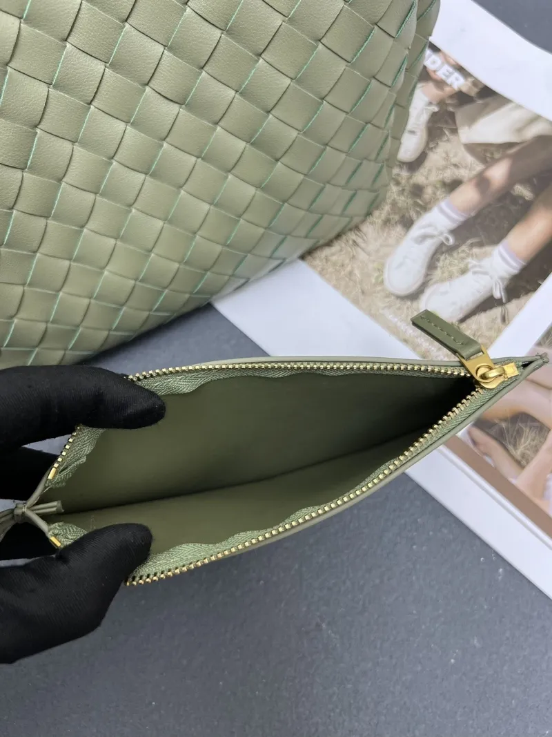 Alternative view of Bottega Veneta Large Olive Green Woven Hobo Bag S0211 with Pouch