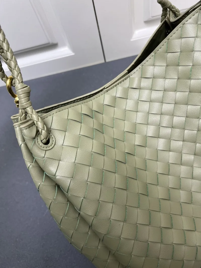 Bottega Veneta Large Olive Green Woven Hobo Bag S0211 with Pouch - Image 4