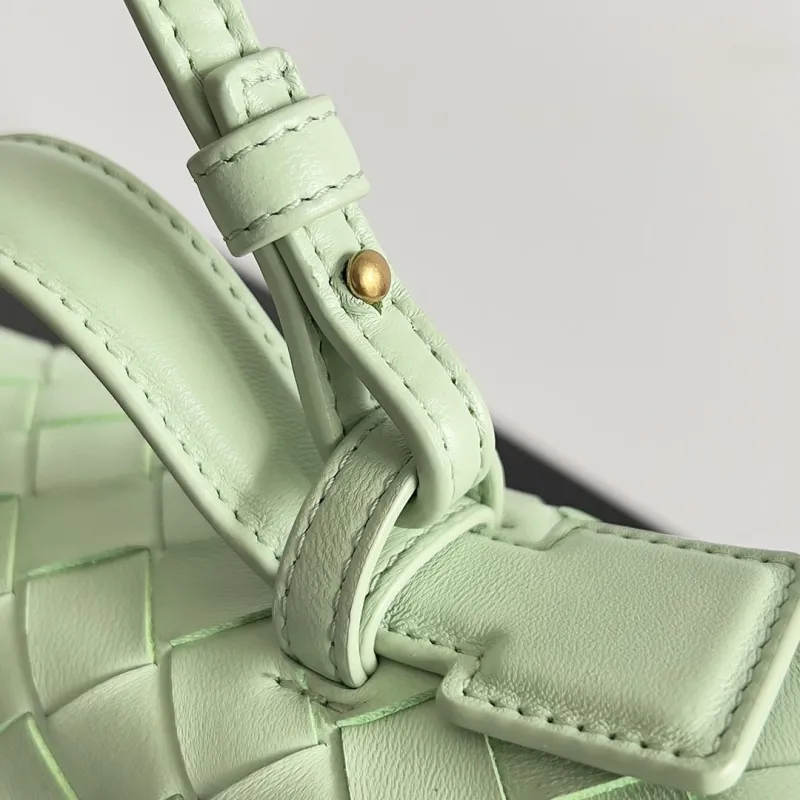 Bottega Veneta Mint Green Woven Crossbody Bag - Image 5