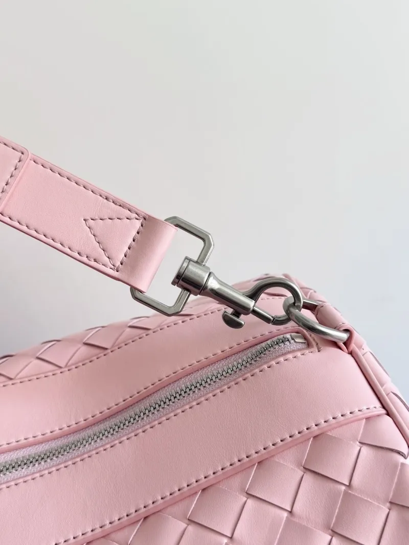 Bottega Veneta Pink Woven Leather Duffle Bag - Image 6