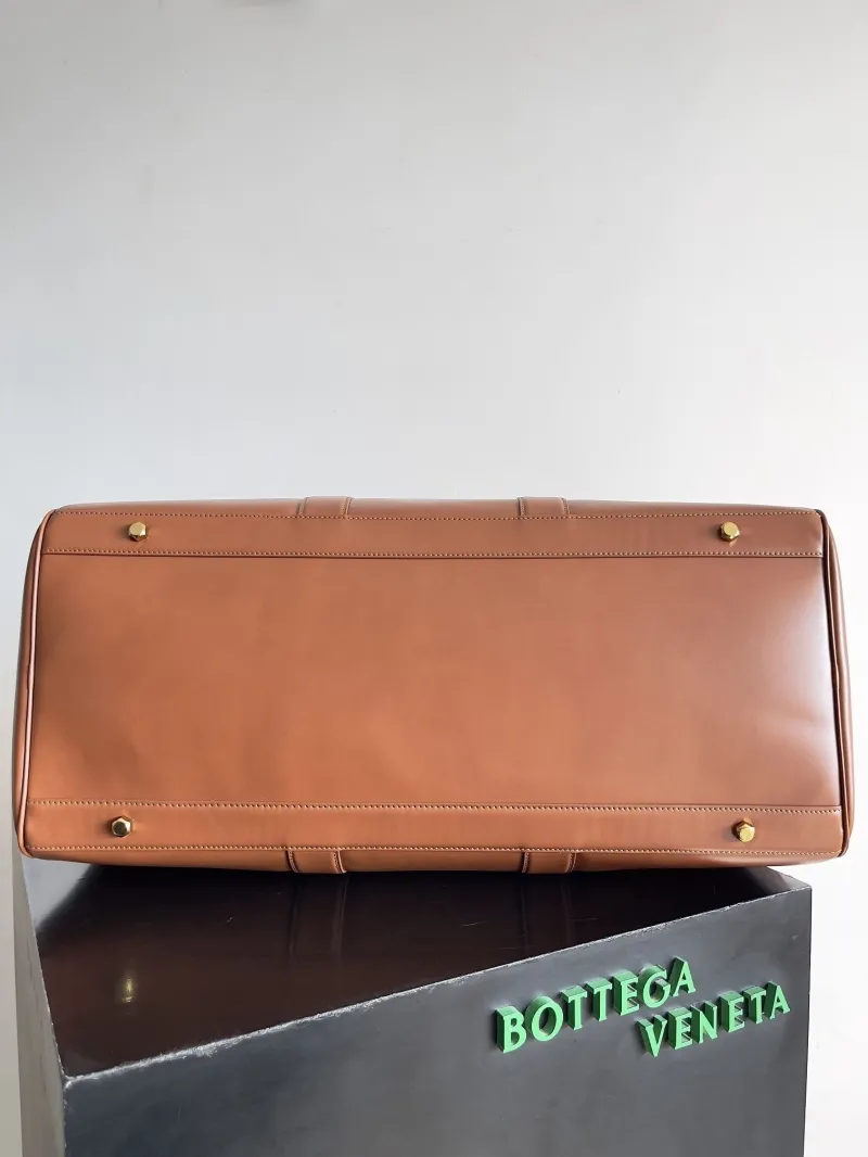 Bottega Veneta Brown Leather Duffle Travel Bag - Image 3