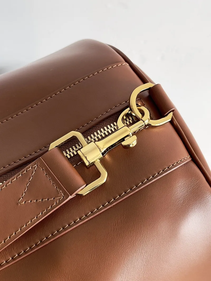Bottega Veneta Brown Leather Duffle Travel Bag - Image 4