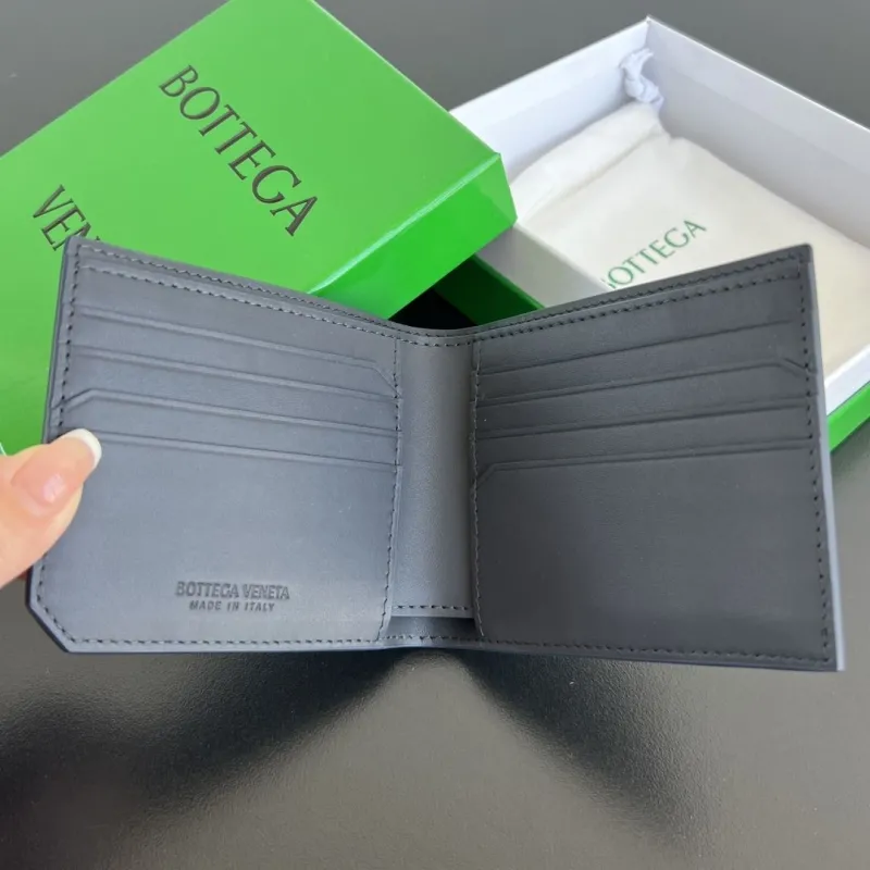 Bottega Veneta Dark Gray Leather Bifold Wallet - Image 5