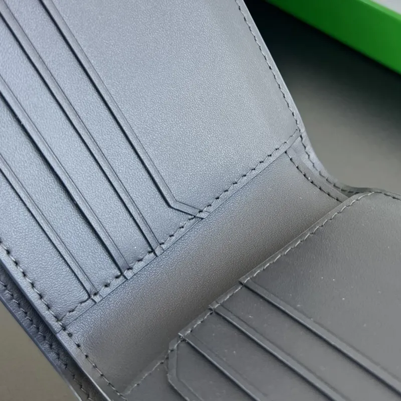 Bottega Veneta Dark Gray Leather Bifold Wallet - Image 7