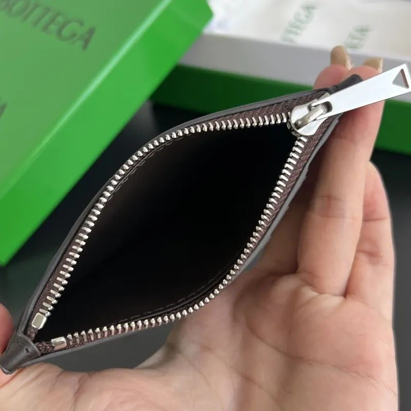 Bottega Veneta Dark Brown Zip Card Holder - Image 6