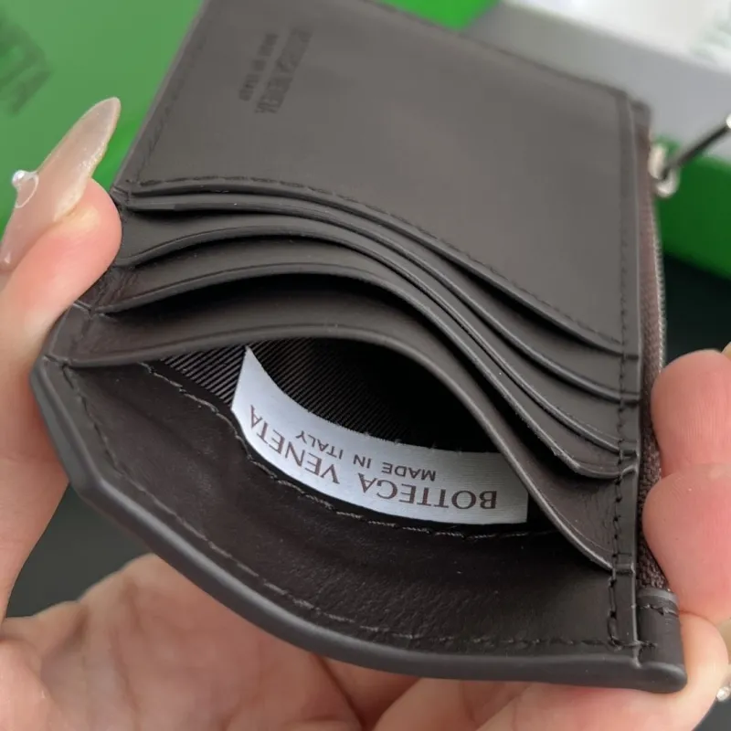 Bottega Veneta Dark Brown Zip Card Holder - Image 9