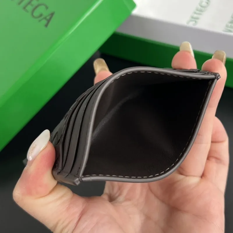 Bottega Veneta Dark Brown Intrecciato Card Holder - Image 5