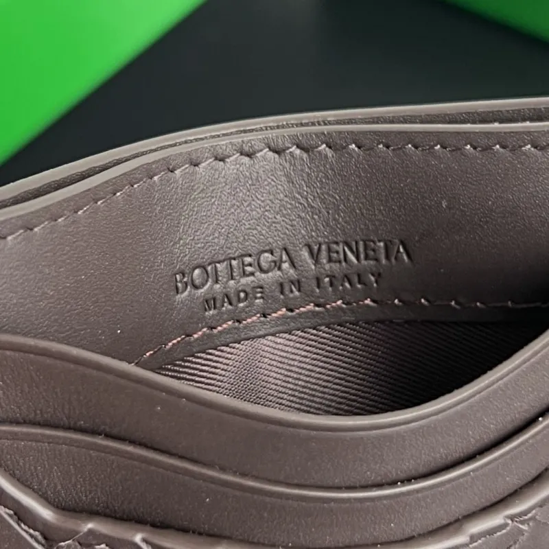Bottega Veneta Dark Brown Intrecciato Card Holder - Image 8
