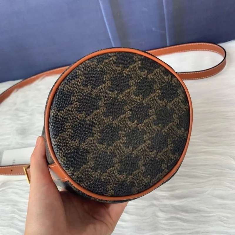 Celine Monogram Canvas Crossbody Bucket Bag - Image 3
