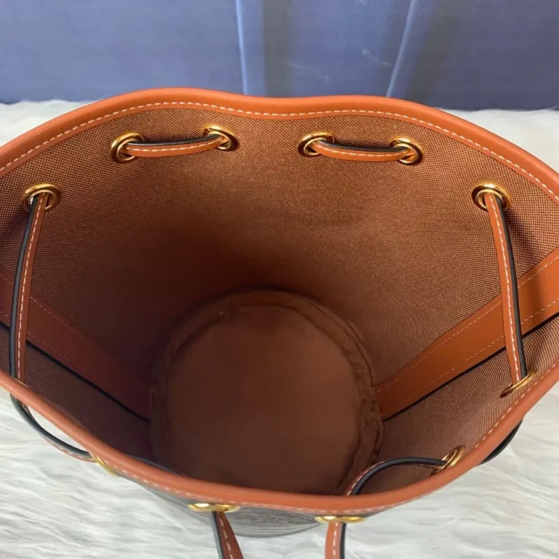 Celine Monogram Canvas Crossbody Bucket Bag - Image 6