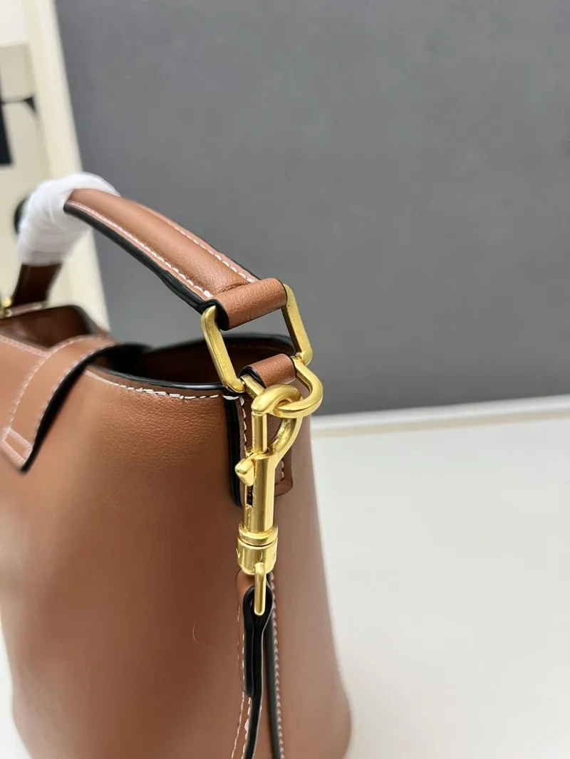 Celine Brown Leather Bucket Bag TT116613 Size 28-24-16 - Image 4