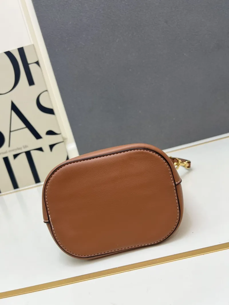 Celine Brown Leather Bucket Bag TT116613 Size 28-24-16 - Image 6