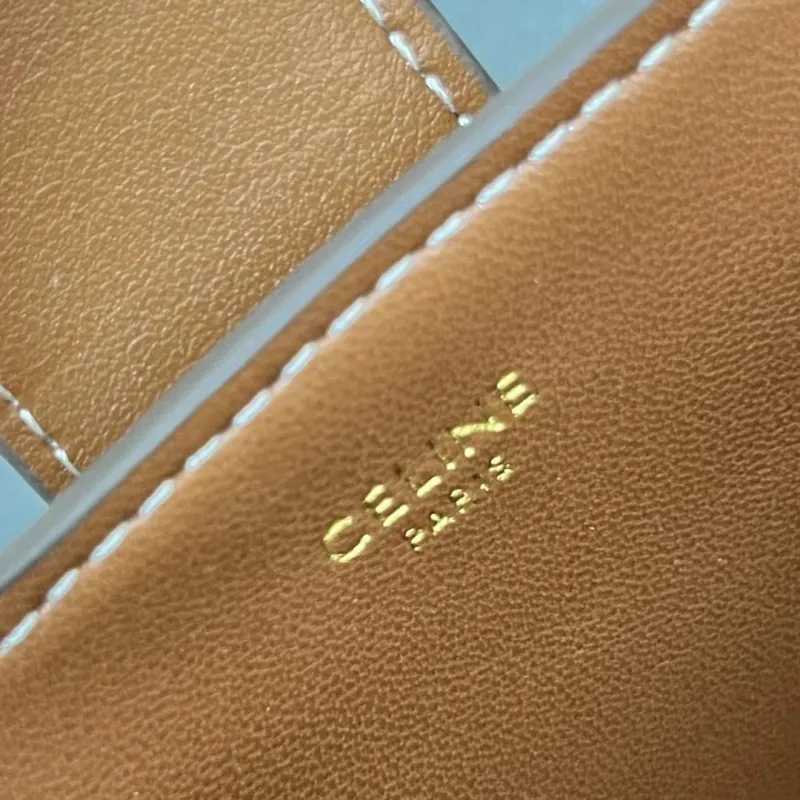 Celine Brown Leather Bucket Bag 6645SQ - Image 9