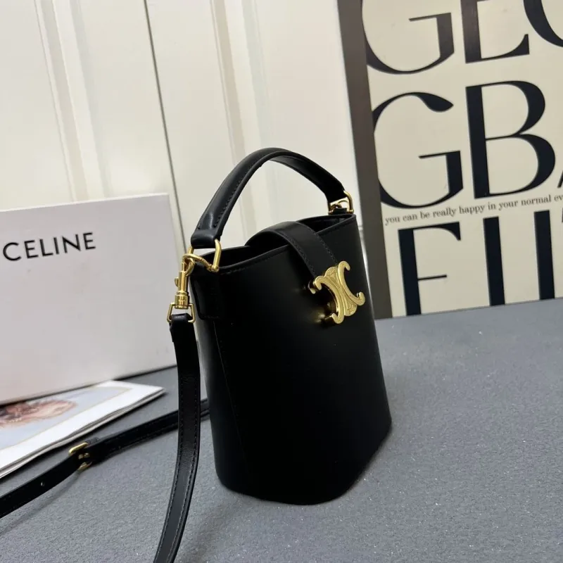 Celine Black Bucket Bag 6645SQ - Image 3