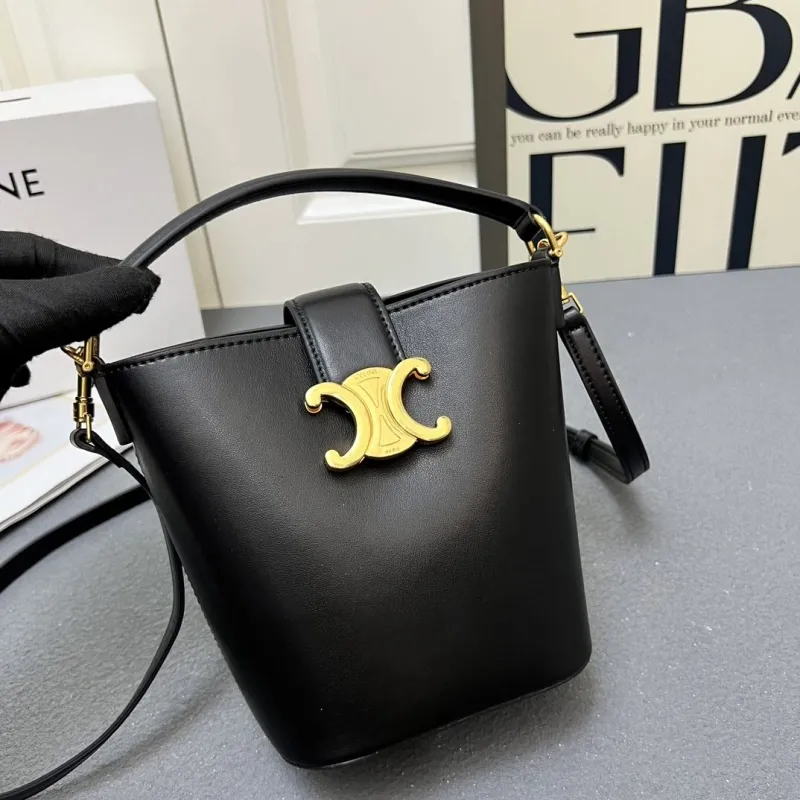 Celine Black Bucket Bag 6645SQ - Image 4