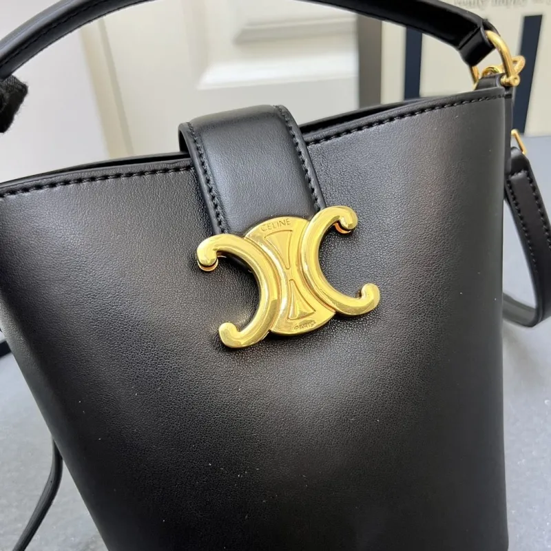 Celine Black Bucket Bag 6645SQ - Image 5