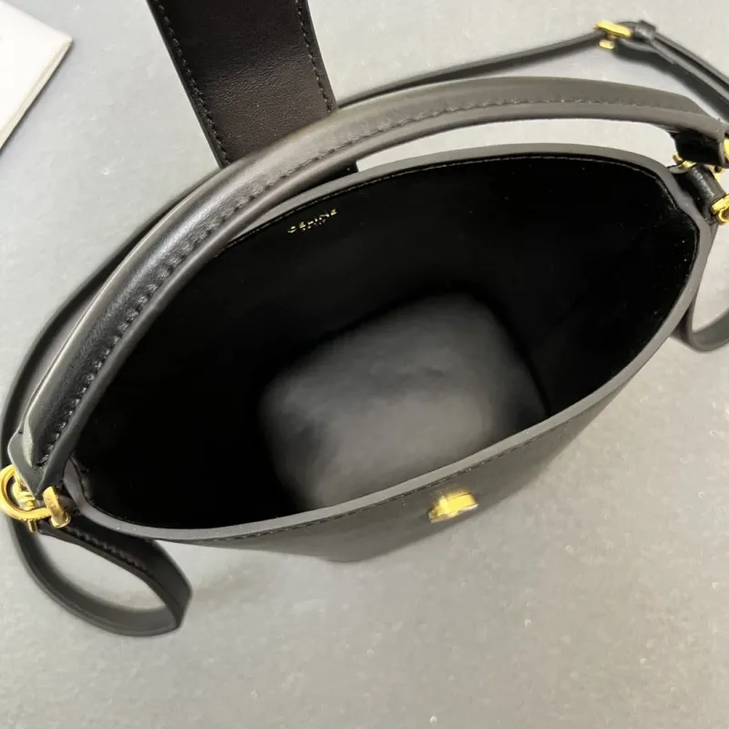 Celine Black Bucket Bag 6645SQ - Image 8