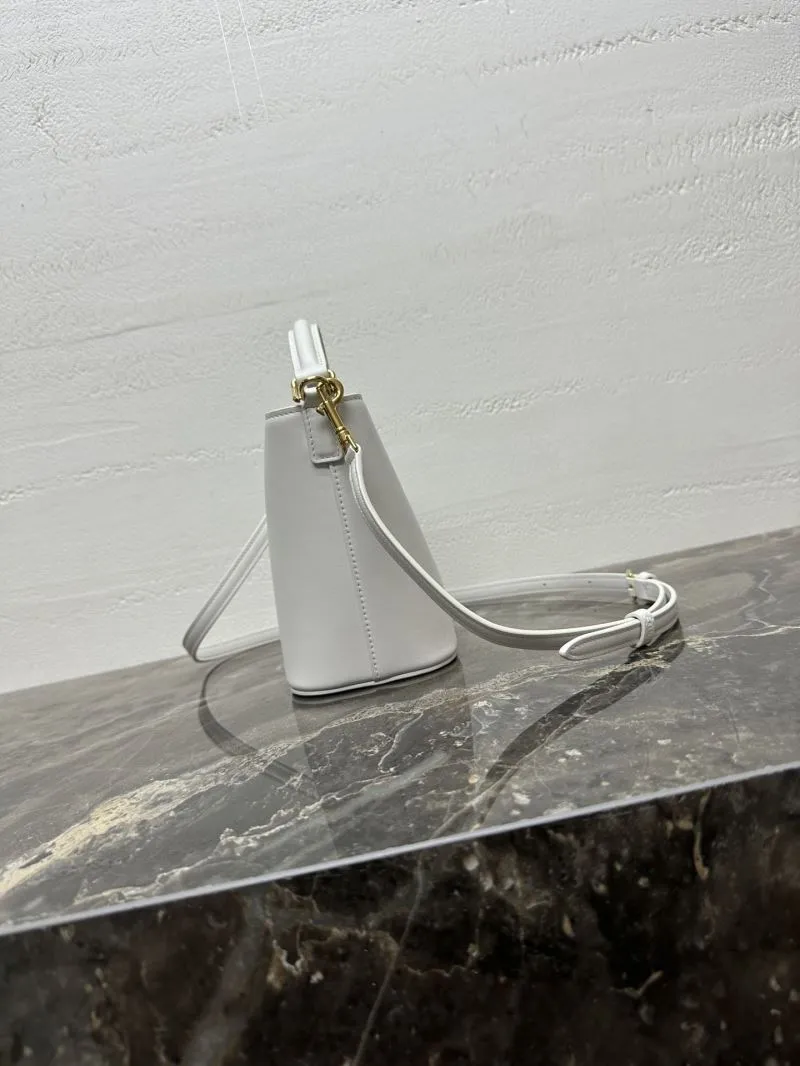 Celine White Leather Bucket Bag - Image 3