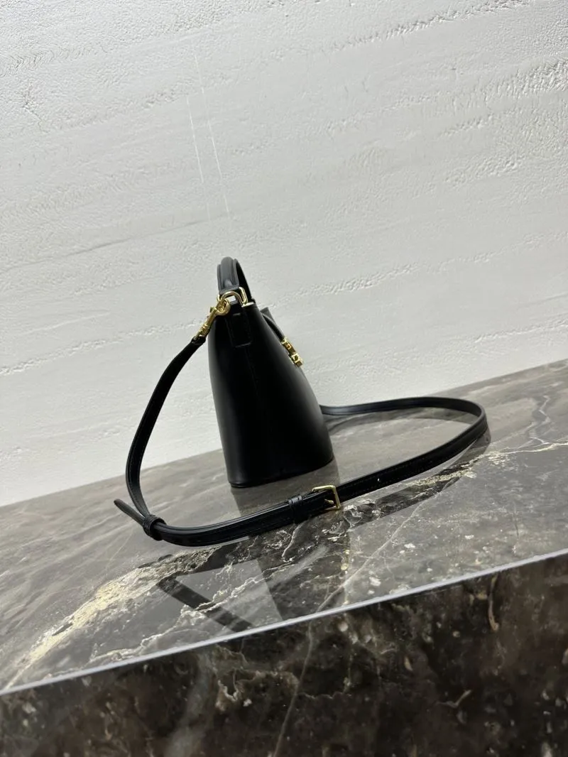 Celine Black Leather Bucket Bag - Image 3