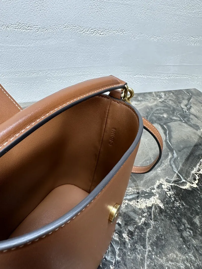 Celine Brown Leather Bucket Bag - Image 8