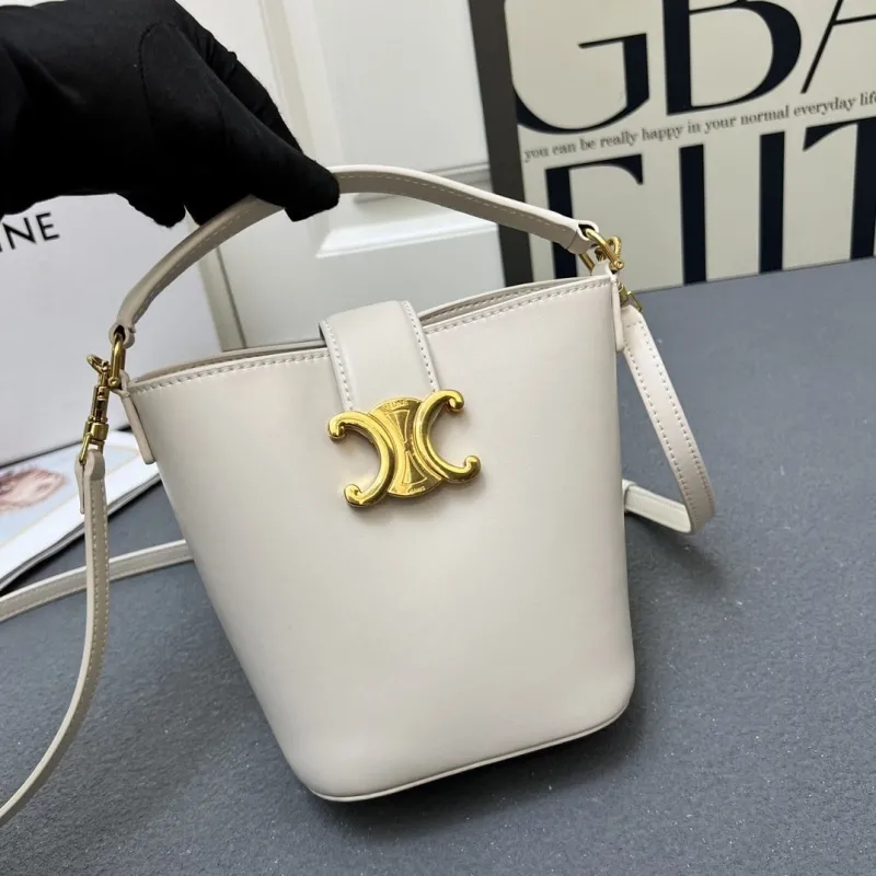 Celine Cream Crossbody Bucket Bag 6645SQ - Image 5