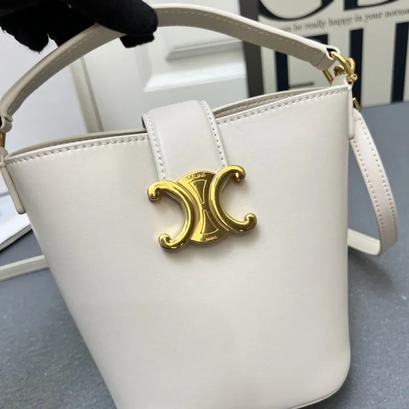 Celine Cream Crossbody Bucket Bag 6645SQ - Image 6
