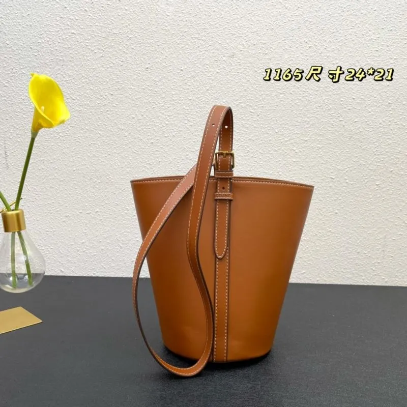 Celine Brown Leather Bucket Bag 1165 Size 24*21 - Image 3