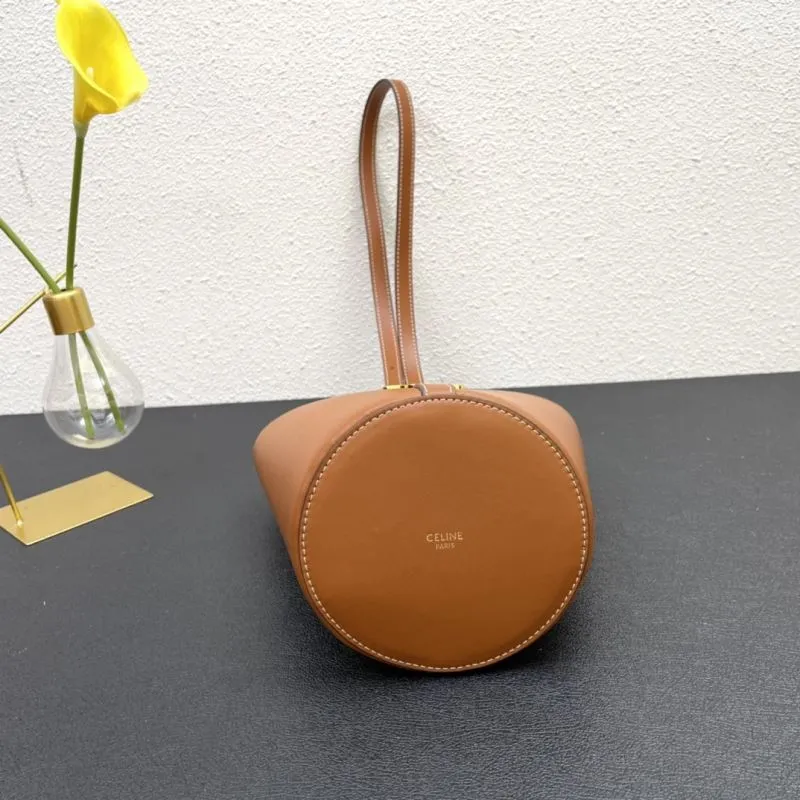 Celine Brown Leather Bucket Bag 1165 Size 24*21 - Image 7