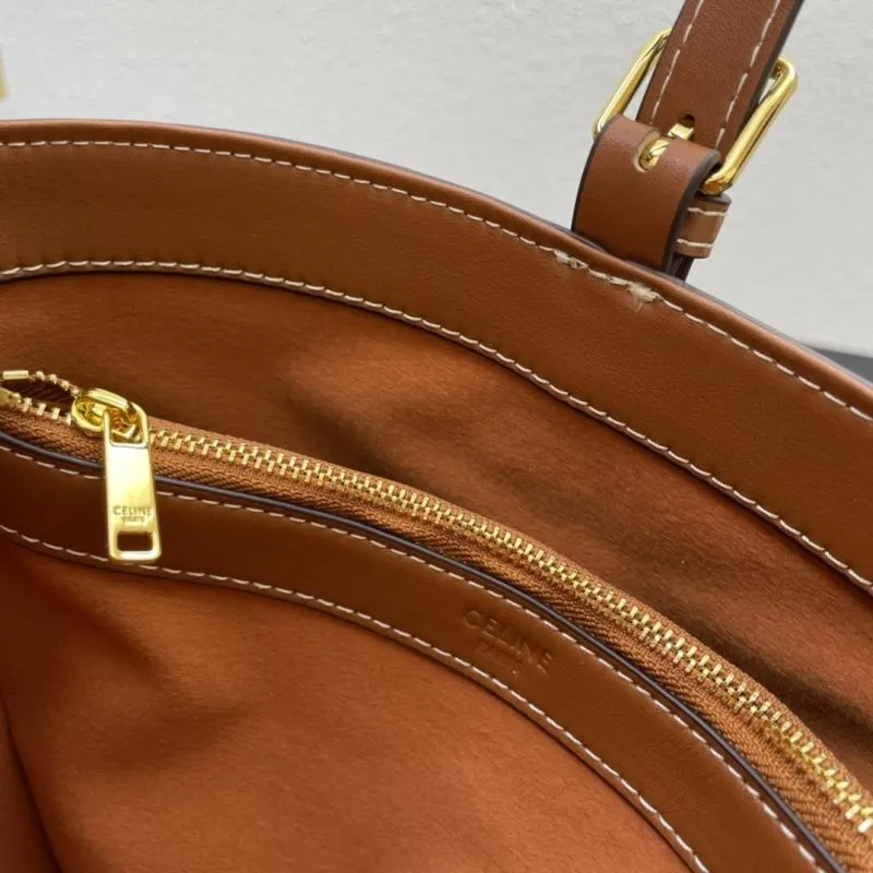 Celine Brown Leather Bucket Bag 1165 Size 24*21 - Image 9