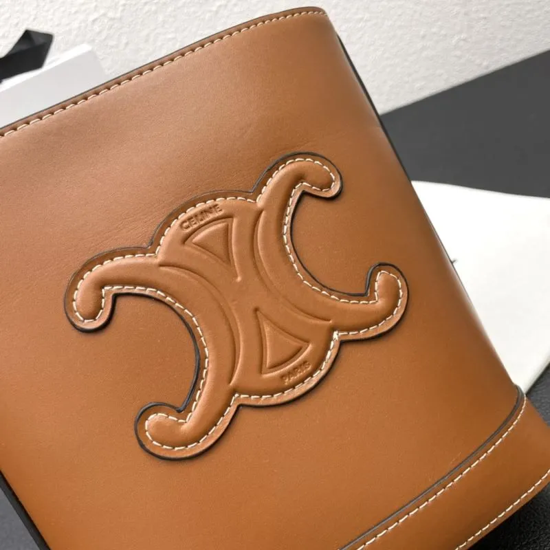 Celine Brown Crossbody Bucket Bag CL8043 19.5cm - Image 5