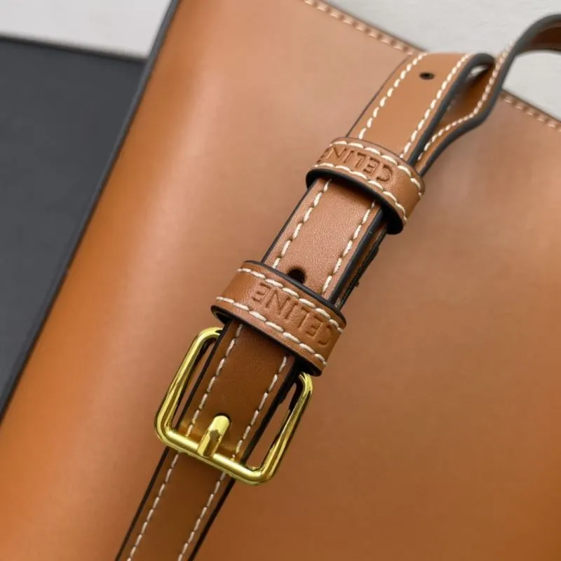 Celine Brown Crossbody Bucket Bag CL8043 19.5cm - Image 6