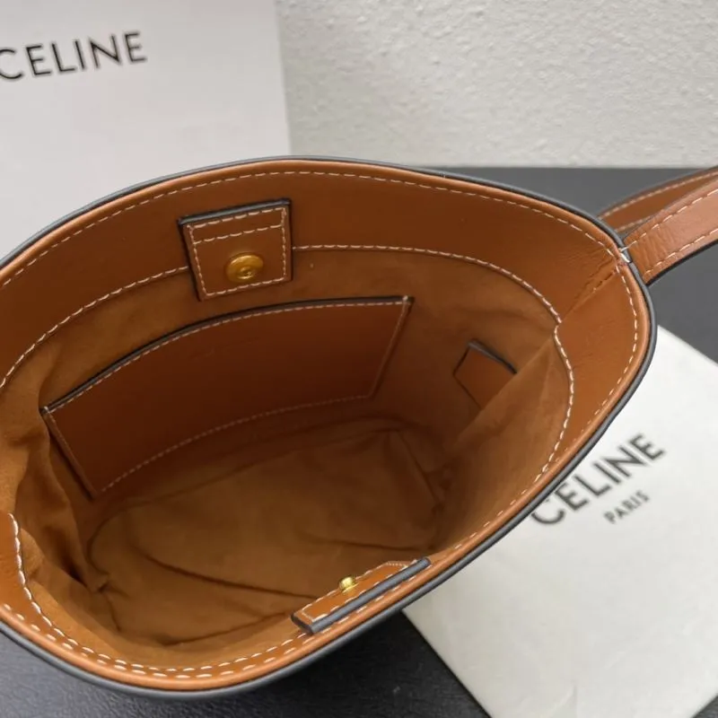 Celine Brown Crossbody Bucket Bag CL8043 19.5cm - Image 7