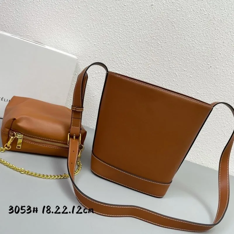 Celine Brown Bucket Bag Set Model 3053 - Image 3