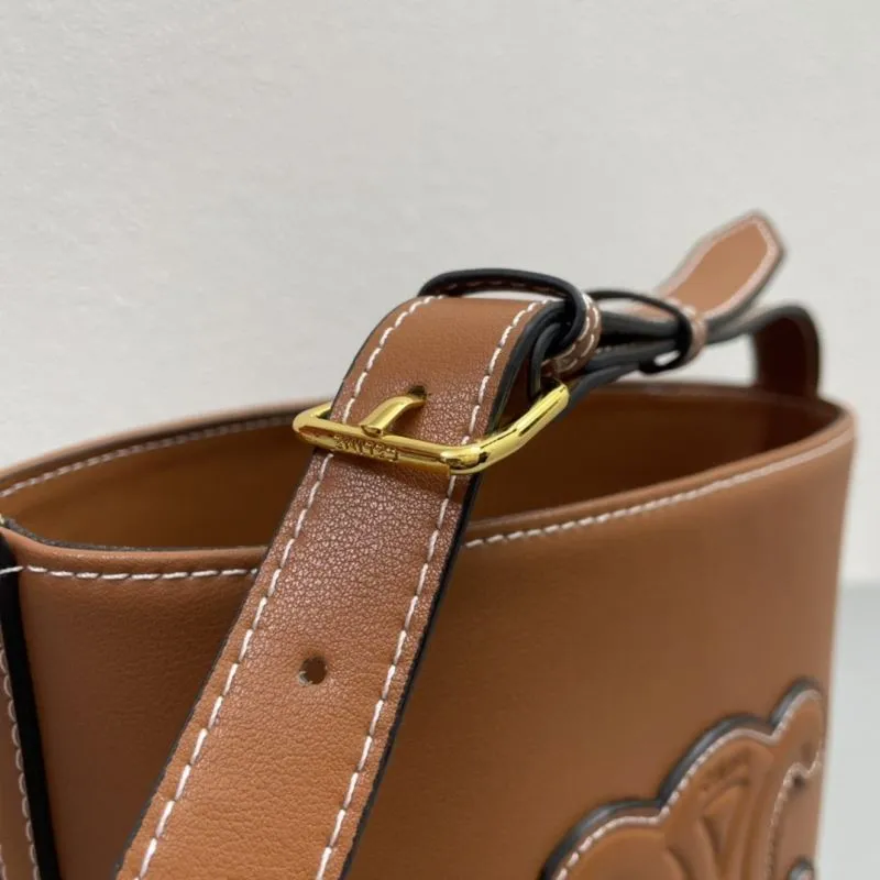 Celine Brown Bucket Bag Set Model 3053 - Image 6