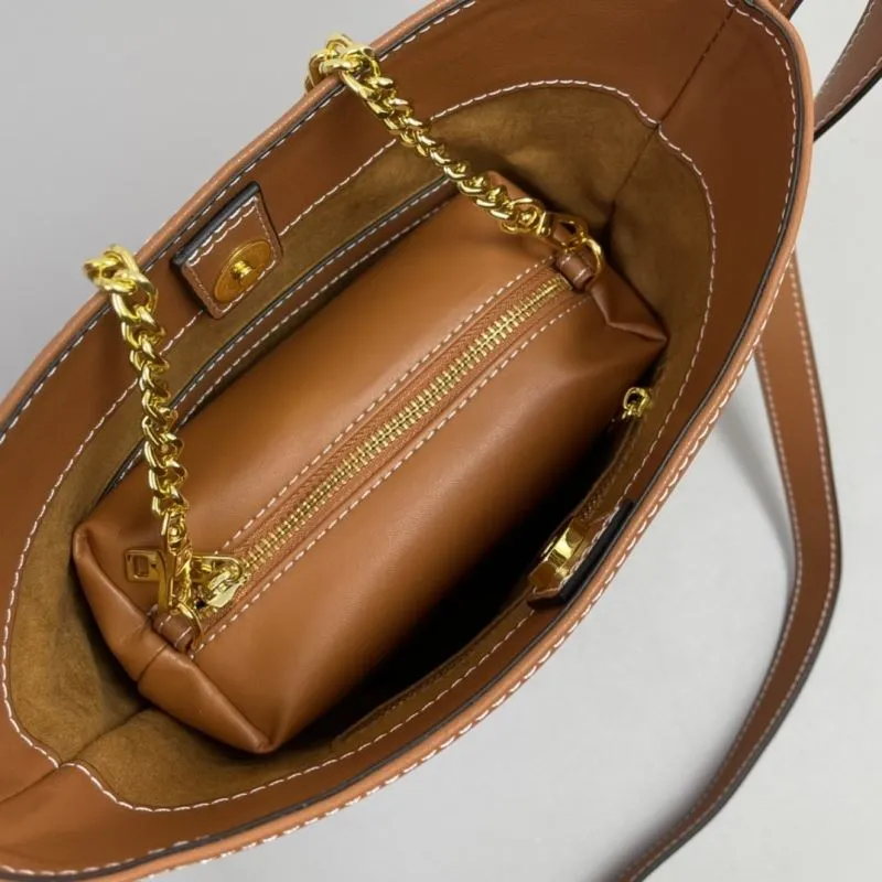 Celine Brown Bucket Bag Set Model 3053 - Image 9